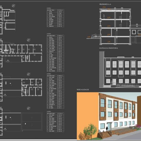 Budynek mieszkalno - usługowy - dobudowa - koncepcja